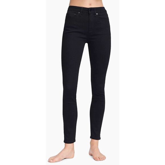 rag & bone Nina High-Rise Skinny Jeans in Black NWT Size 25 - Picture 1 of 13